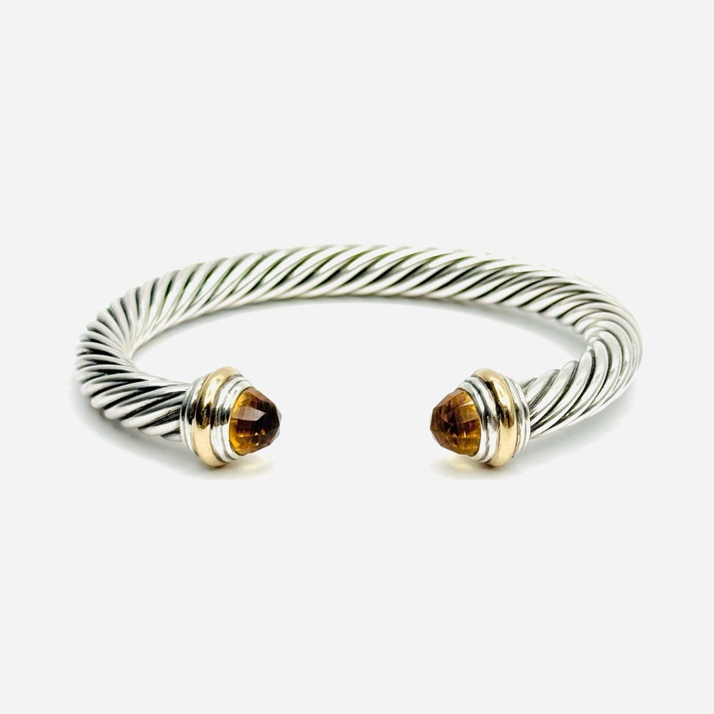 David Yurman Classic Cable Citrine Bracelet With Gold - Picture 2 of 6